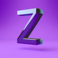  Generate a picture of Z on a purple background in square resolution.